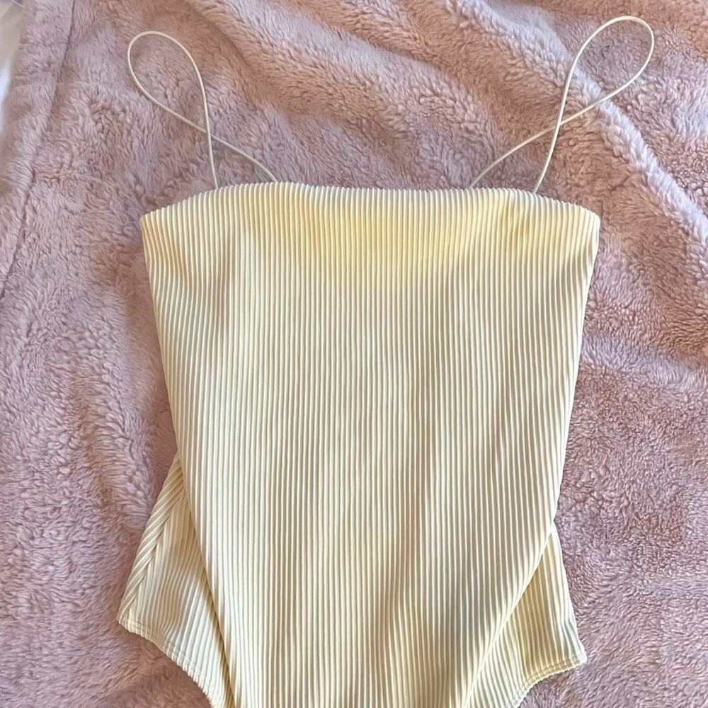 Cream Ribbed Bodysuit